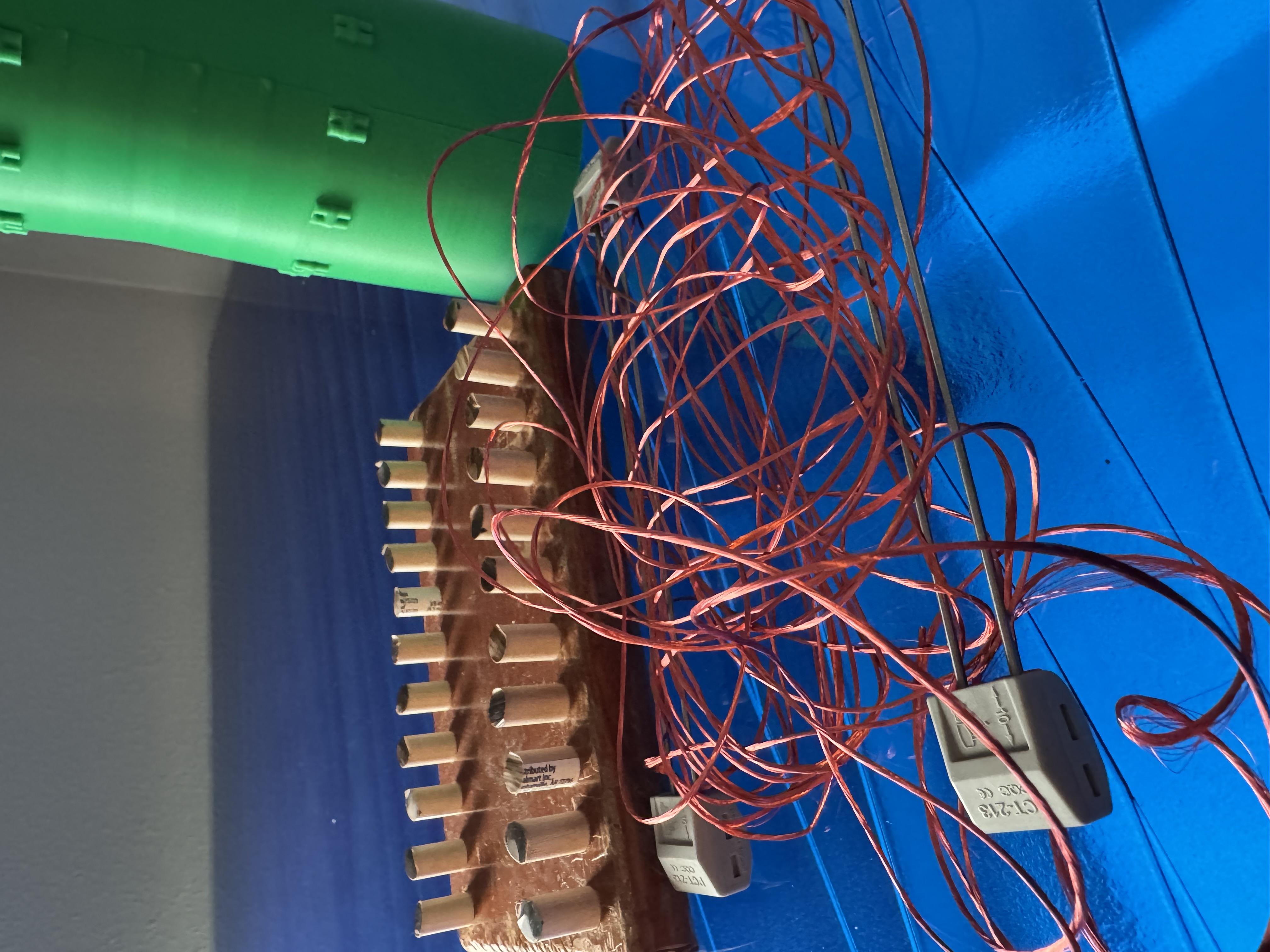 A weaving board and cylinder for the epic turks head knot made of Litz because what happens when torqued around a sphere or toroidal